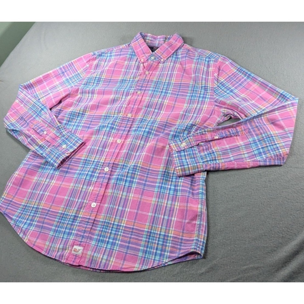 Vineyard Vines Mens Slim Fit Murray Shirt Button Down Size M Pink Plaid